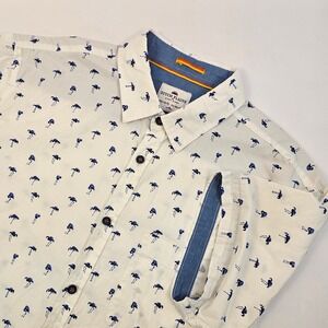 Ditch Plains Ricky Singh‎ Mens XL Flamingo Print Short Sleeve Button Down Shirt